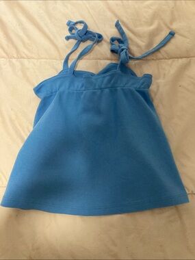 The Beaufort Bonnet Company Blue Tie-Shoulder Tank Top